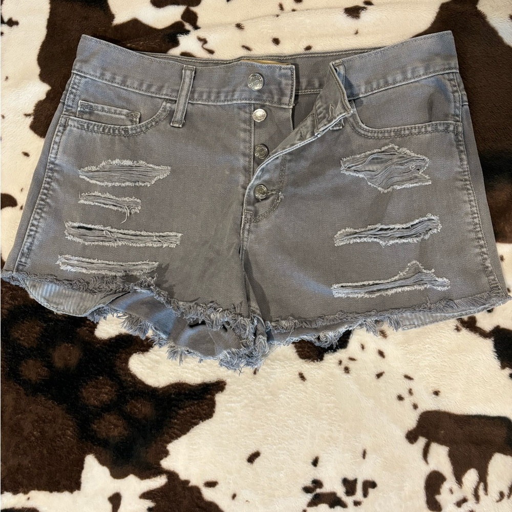 Hollister grey distressed shorts. Says size 11 fits like 7/9